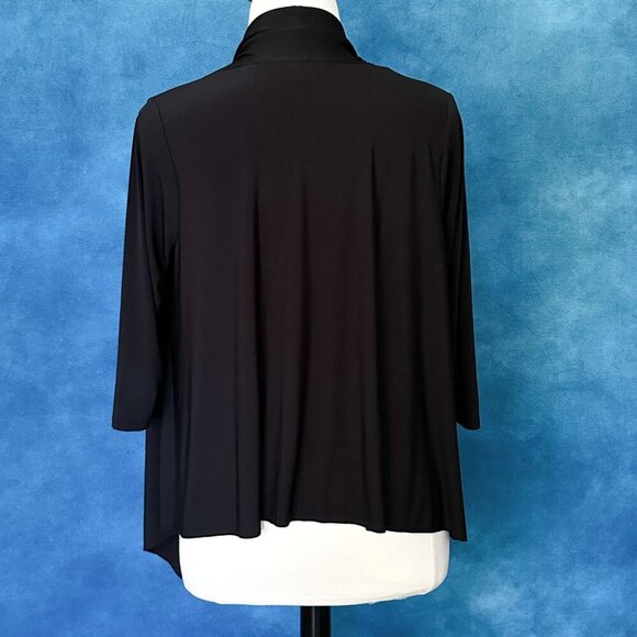 Signature Classic Black Flowy Open Cardigan, Size 1X - Picture 2 of 4